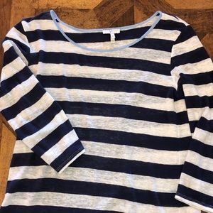 Joie Blue and White Striped Top